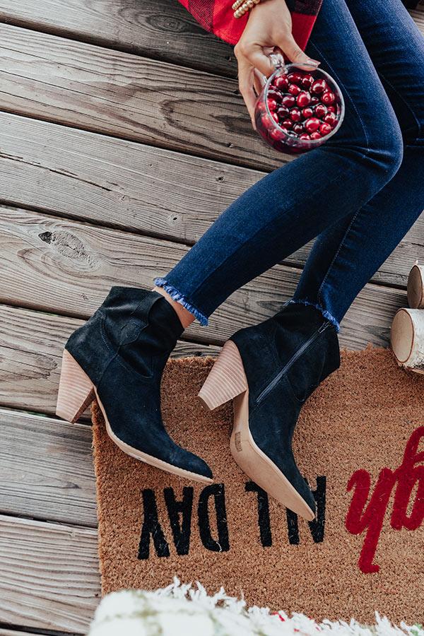 Impressions The O'Conner Faux Suede Bootie In Black