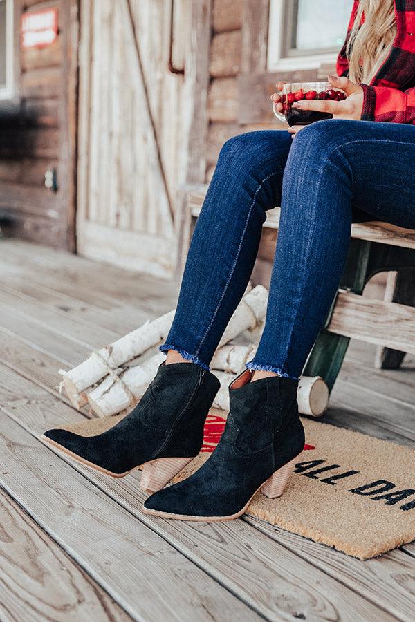 Impressions The O'Conner Faux Suede Bootie In Black