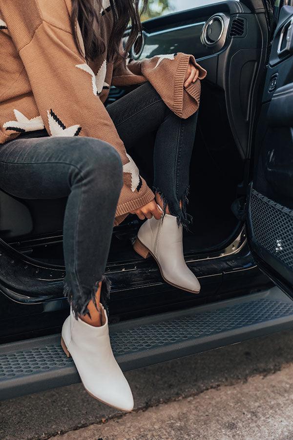 Impressions The Olette Faux Leather Bootie In Optic White