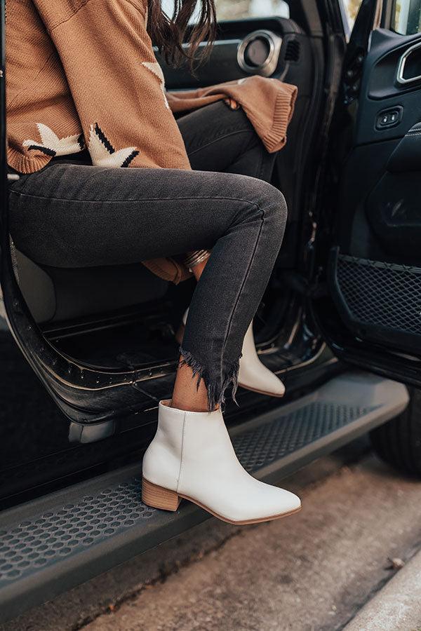 Impressions The Olette Faux Leather Bootie In Optic White