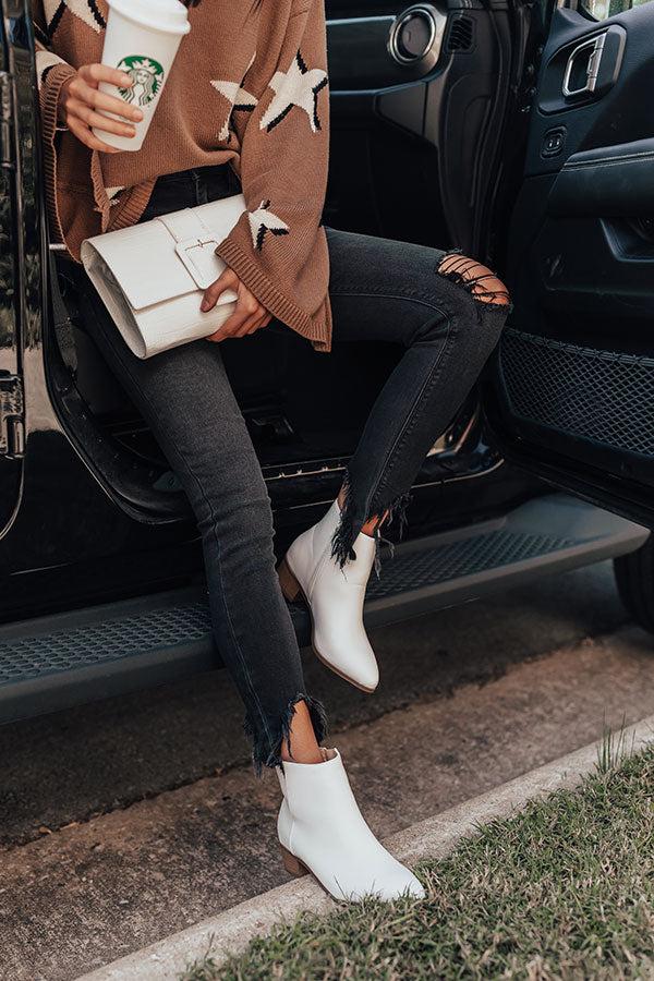 Impressions The Olette Faux Leather Bootie in Optic White