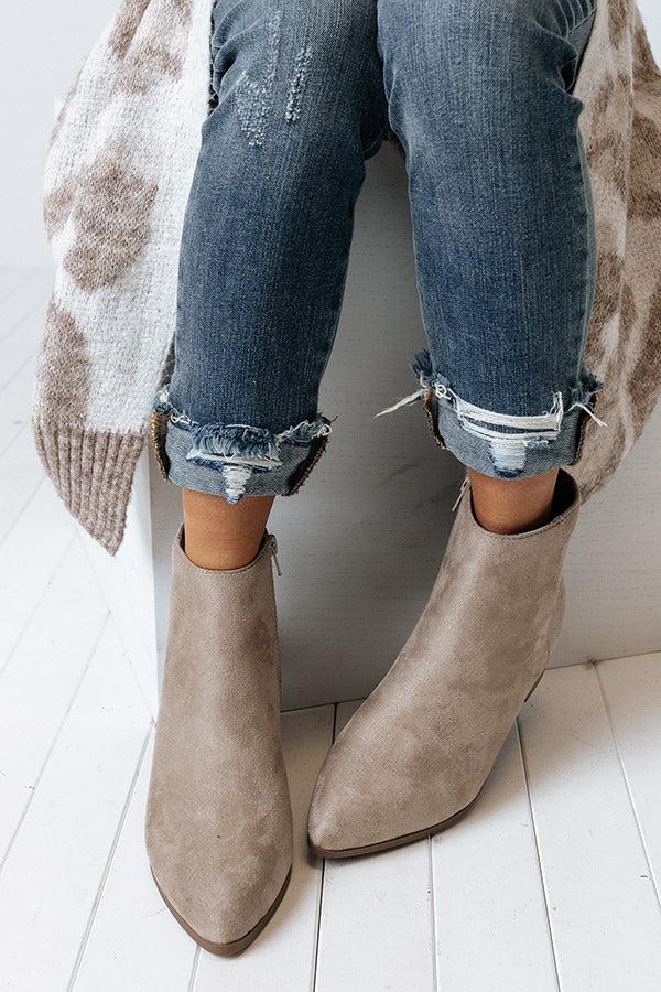 Impressions The Olette Faux Suede Bootie In Light Taupe