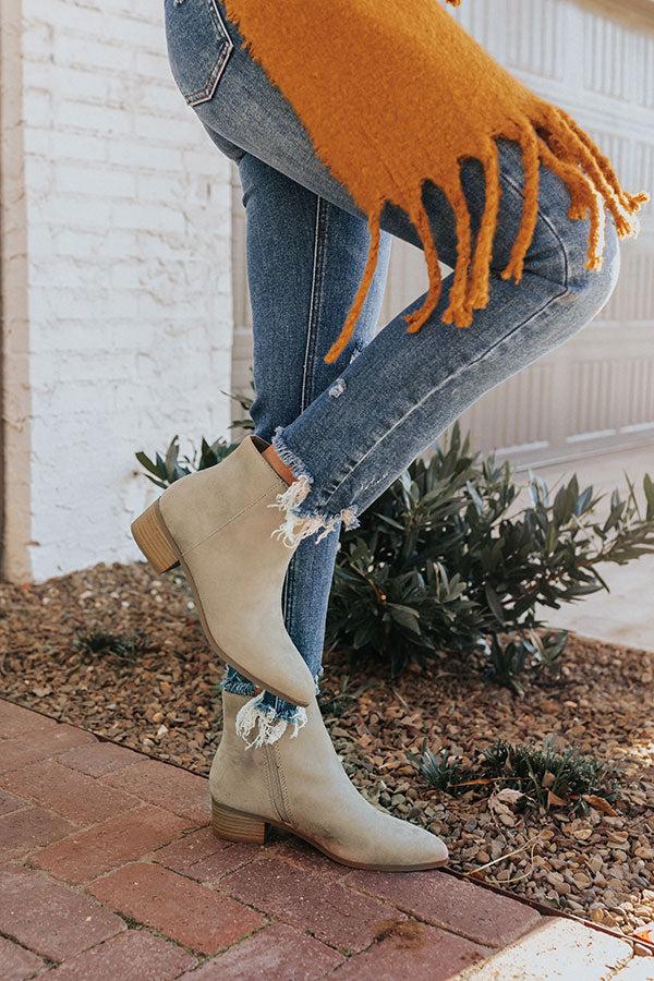 Impressions The Olette Faux Suede Bootie In Light Taupe