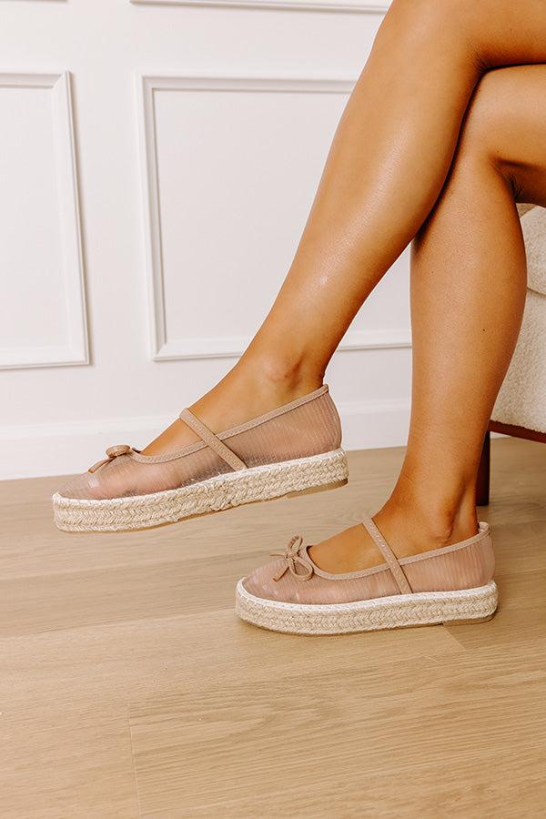 Impressions The Olivia Mesh Espadrille Flats in Taupe