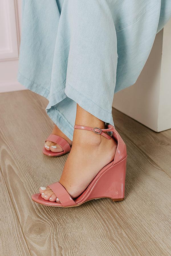 Impressions The Penelope Patent Wedge In Dark Blush