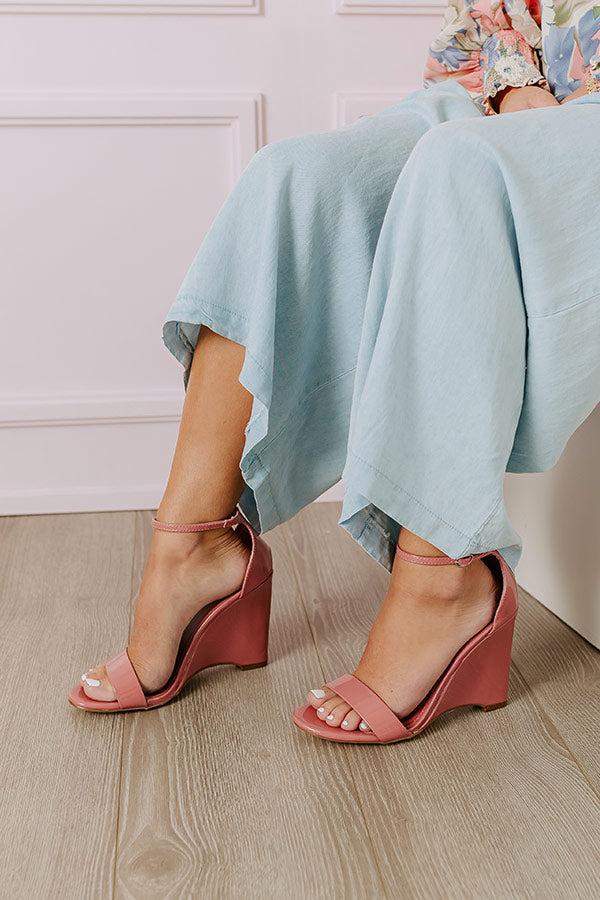 Impressions The Penelope Patent Wedge In Dark Blush