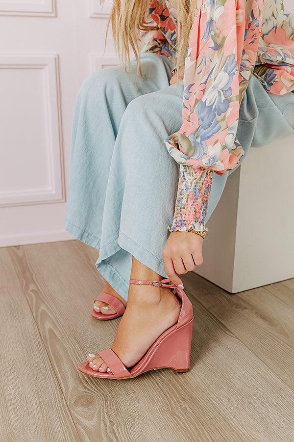 Impressions The Penelope Patent Wedge In Dark Blush