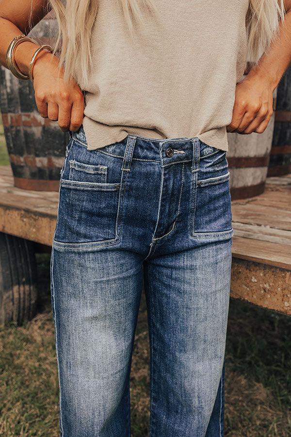 Impressions The Penny High Waist Wide Leg Jean In Dark Wash