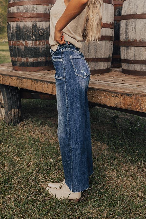 Impressions The Penny High Waist Wide Leg Jean In Dark Wash