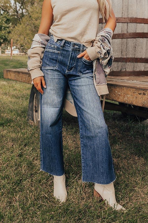 Impressions The Penny High Waist Wide Leg Jean In Dark Wash