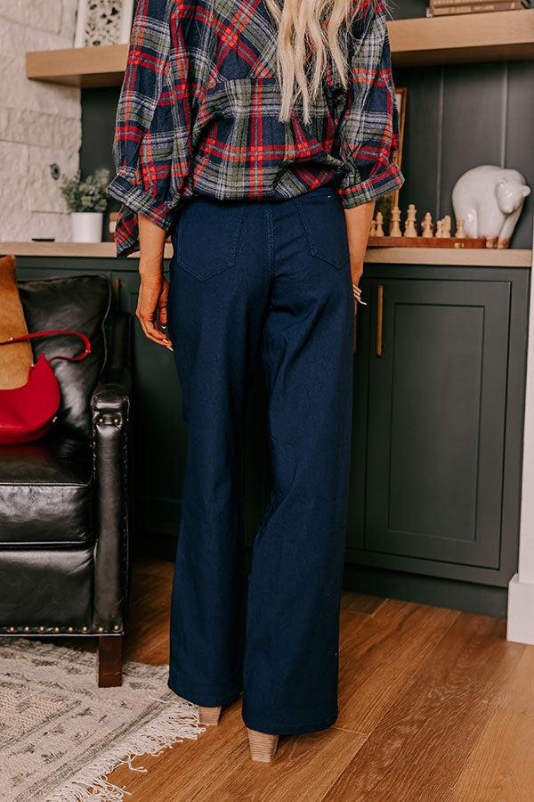 Impressions The Phoebe High Waist Wide Leg Pants In Navy