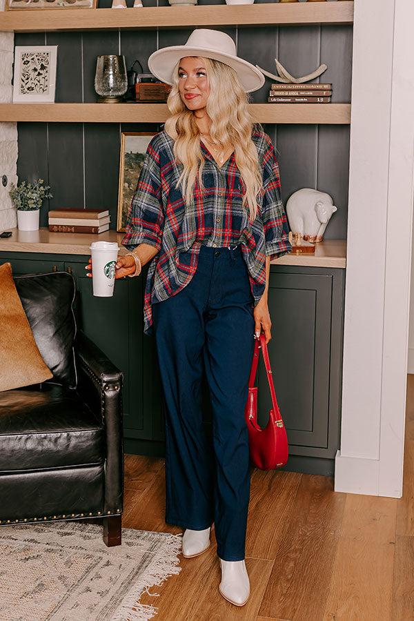 Impressions The Phoebe High Waist Wide Leg Pants in Navy