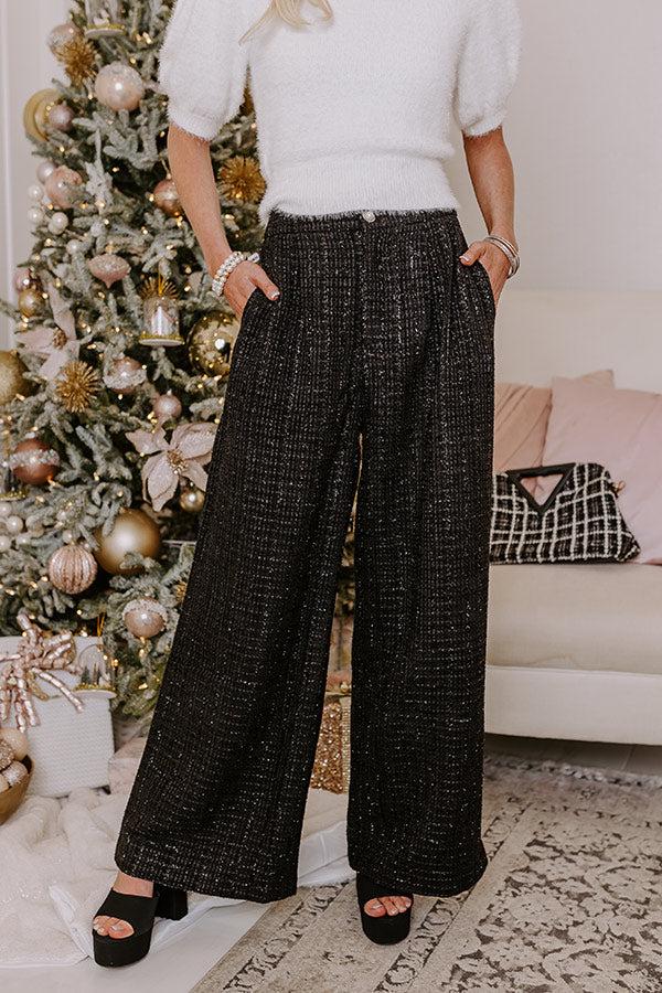 Impressions The Prescott High Waist Tweed Pants In Black