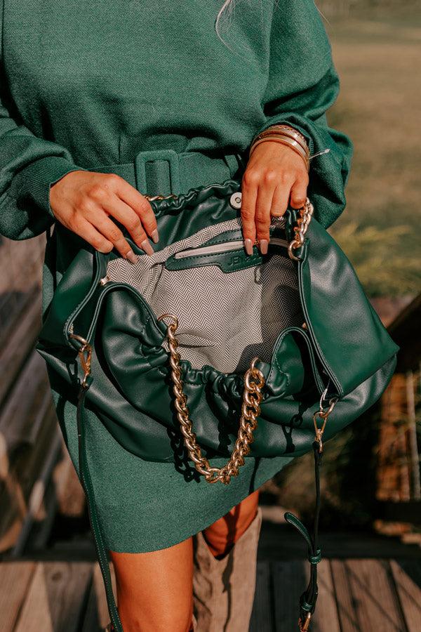 Impressions The Preston Faux Leather Tote In Hunter Green