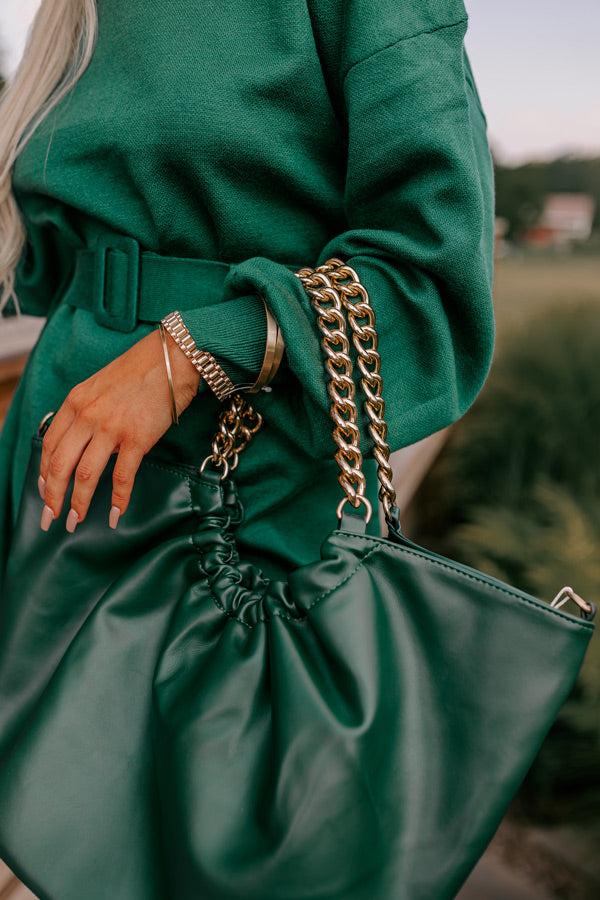 Impressions The Preston Faux Leather Tote In Hunter Green