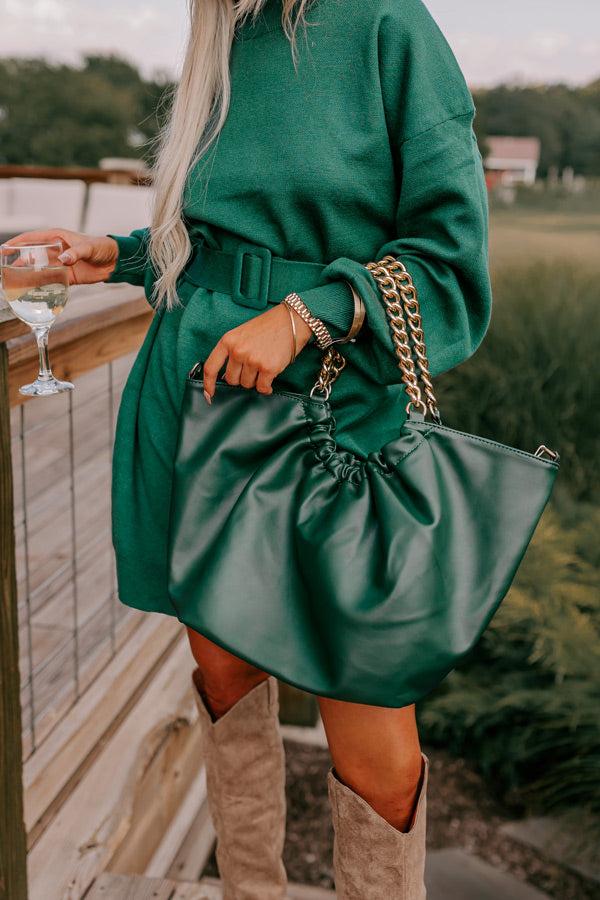 Impressions The Preston Faux Leather Tote In Hunter Green