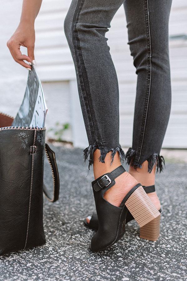 Impressions The Pryor Faux Leather Peep Toe Bootie In Black