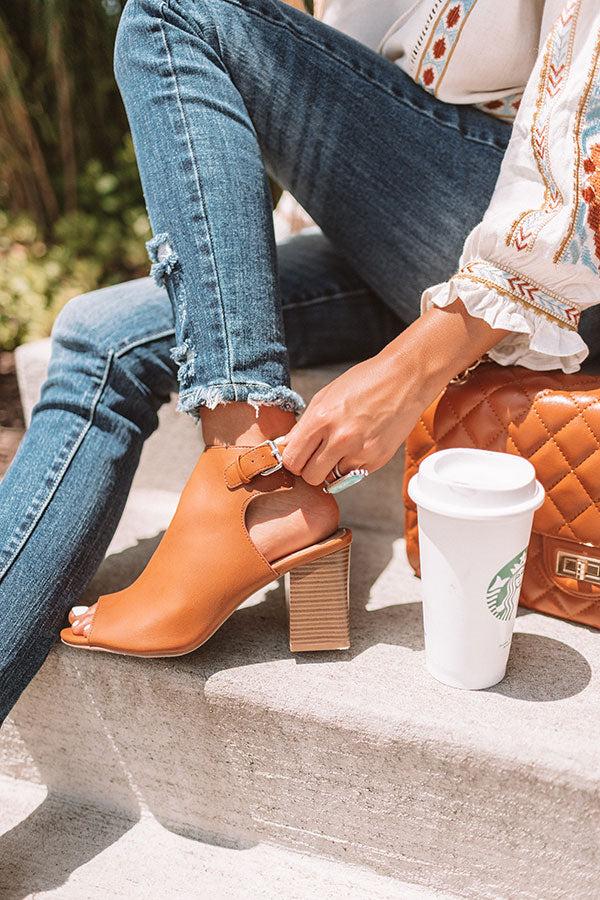 Impressions The Pryor Faux Leather Peep Toe Bootie In Maple