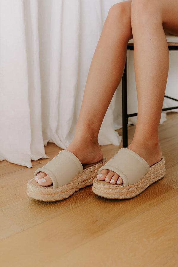 Impressions The Quinn Faux Leather Platform Wedge In Light Oatmeal