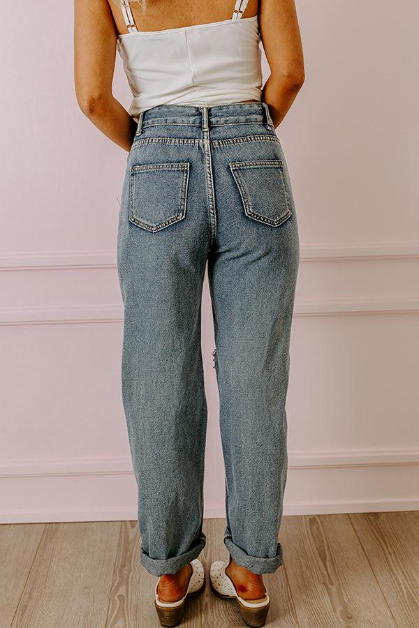 Impressions The Quinton High Waist Embellished Straight Leg Jean