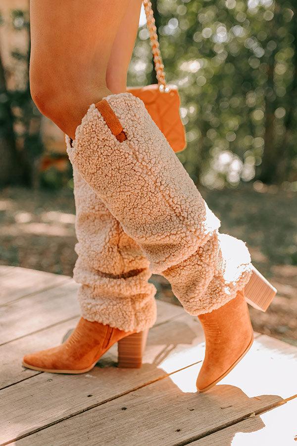 Impressions The Raelynn Sherpa Knee High Boot In Camel