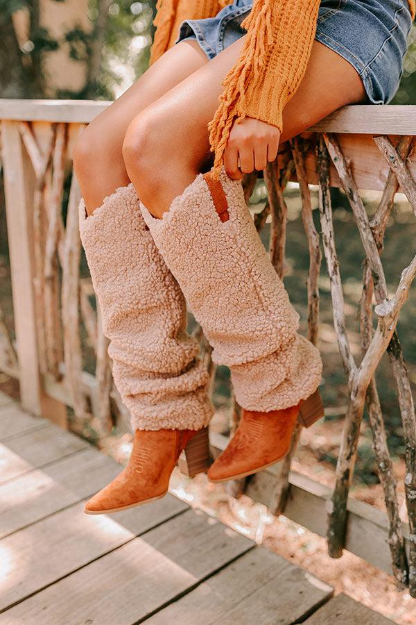 Impressions The Raelynn Sherpa Knee High Boot In Camel
