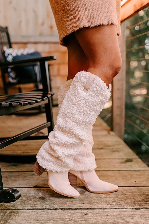 Impressions The Raelynn Sherpa Knee High Boot In Light Blush