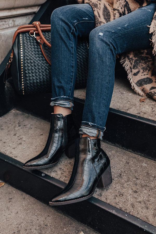 Impressions The Ramsey Faux Leather Bootie In Black