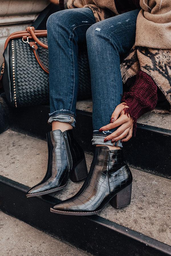 Impressions The Ramsey Faux Leather Bootie In Black