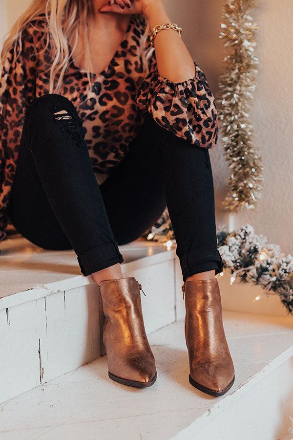 Impressions The Ramsey Faux Leather Bootie In Copper