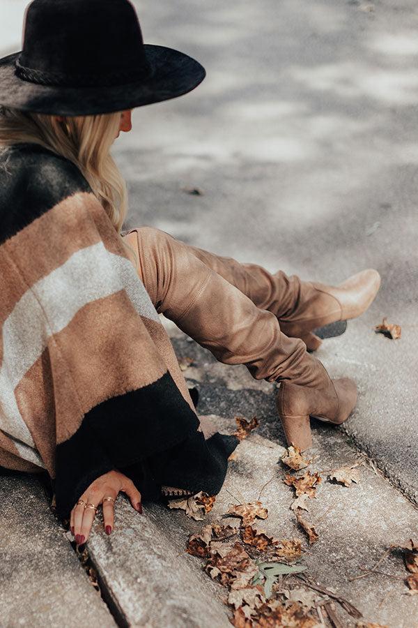 Impressions The Raven Faux Suede Thigh High Boot In Warm Taupe