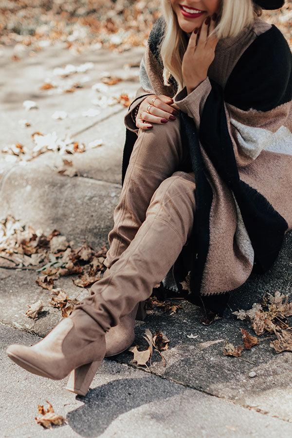 Impressions The Raven Faux Suede Thigh High Boot In Warm Taupe