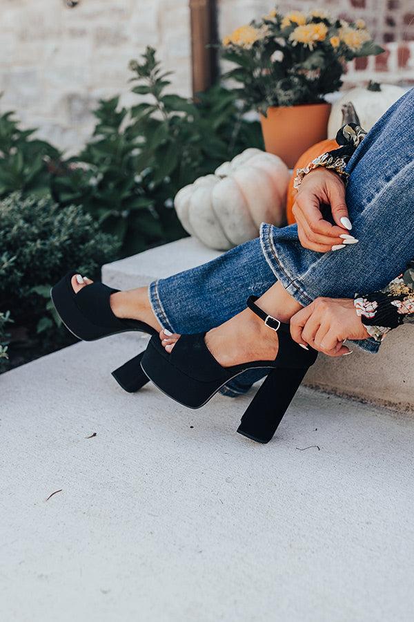Impressions The Reagan Faux Suede Platform Heel In Black