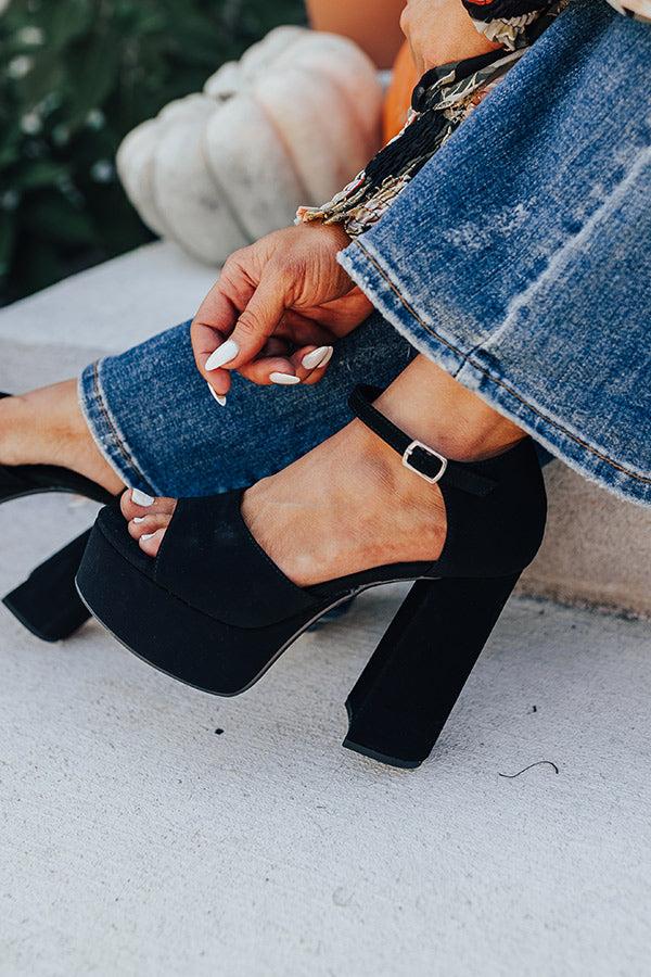 Impressions The Reagan Faux Suede Platform Heel In Black