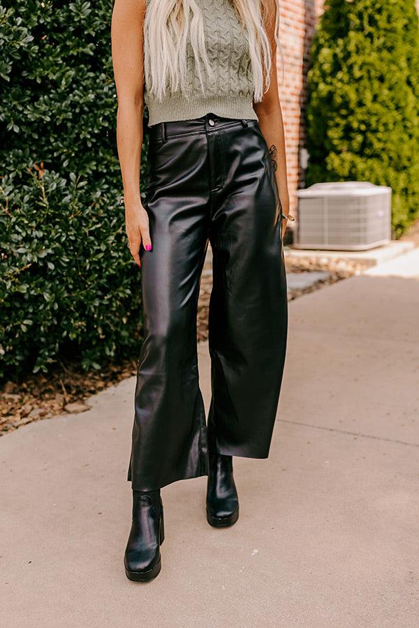 Impressions The Reagan High Waist Faux Leather Pants In Black