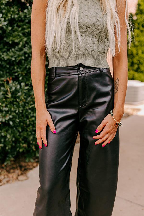 Impressions The Reagan High Waist Faux Leather Pants In Black
