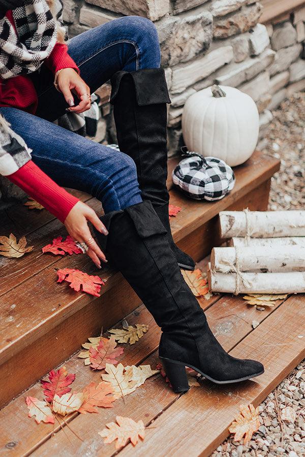 Impressions The Rosewood Thigh High Faux Suede Boot In Black
