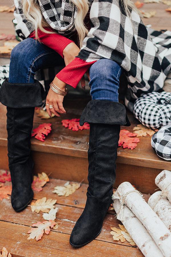 Impressions The Rosewood Thigh High Faux Suede Boot In Black