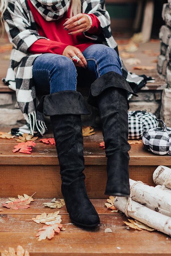 Impressions The Rosewood Thigh High Faux Suede Boot In Black