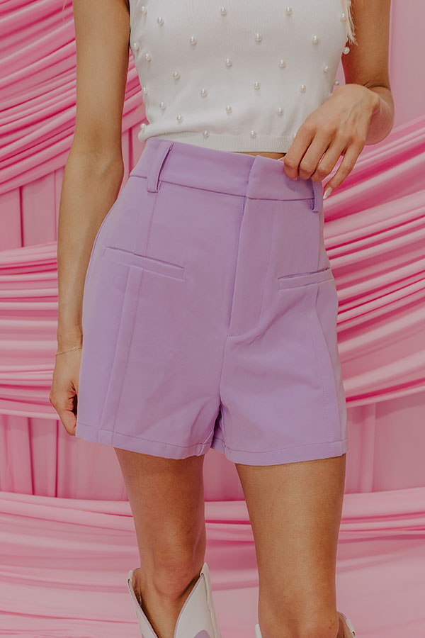 Impressions The Royal High Waist Shorts In Lavender