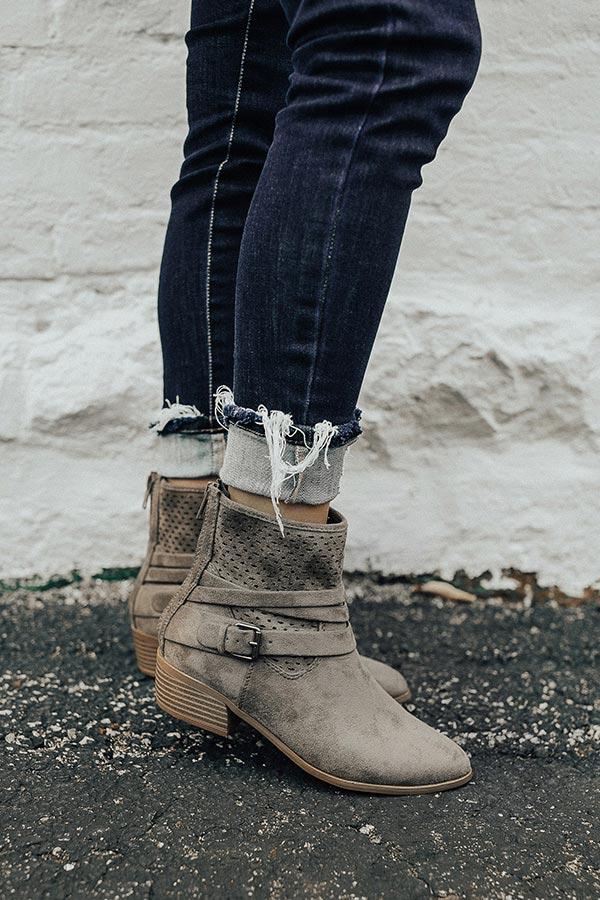 Impressions The Rylan Faux Suede Bootie In Charcoal