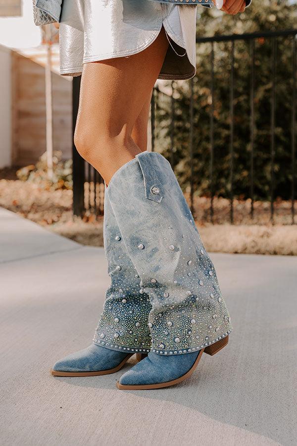 Impressions The Salute Embellished Denim Cowboy Boot