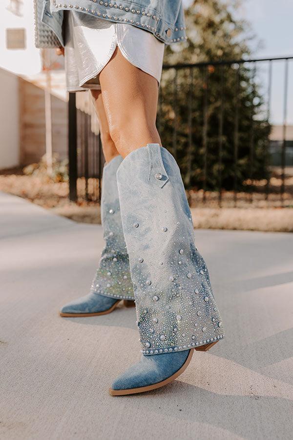 Impressions The Salute Embellished Denim Cowboy Boot