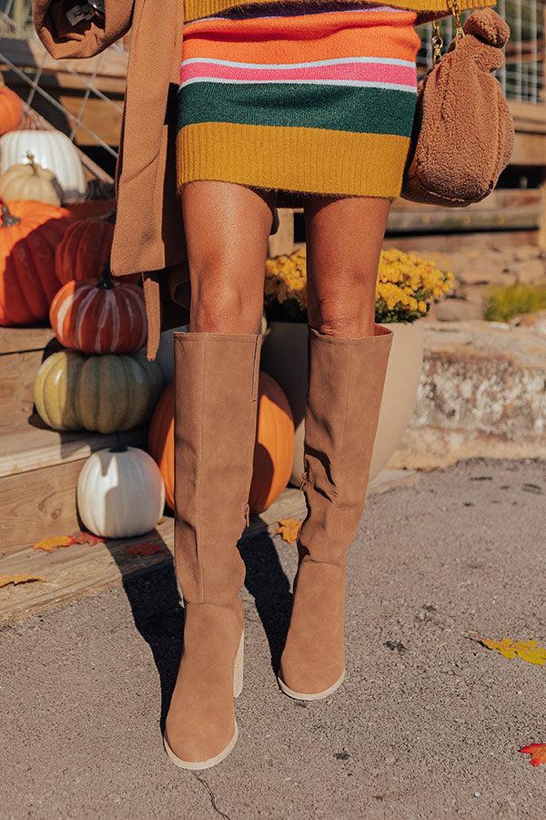 Impressions The Shiloh Faux Nubuck Knee High Boot In Brown