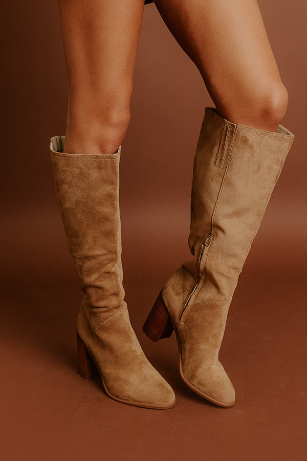 Impressions The Shiloh Faux Suede Knee High Boot In Camel