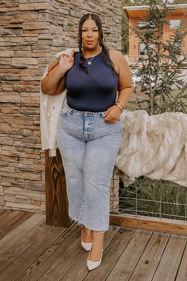 Impressions The Skylar High Waist Wide Leg Crop Jean Curves