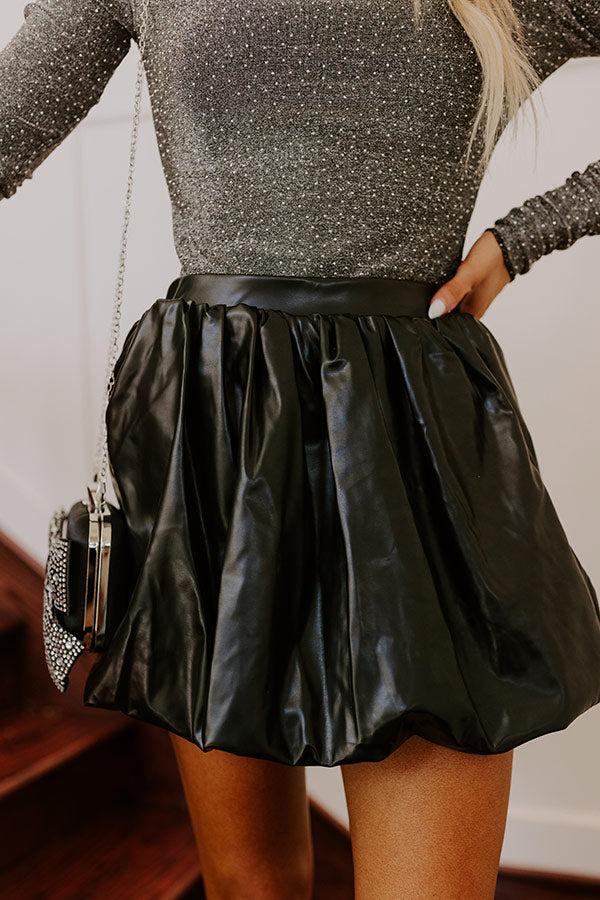 Impressions The Sofia High Waist Faux Leather Skirt In Black