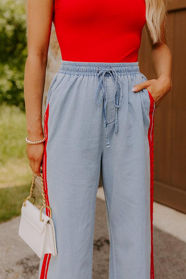 Impressions The Sofia Midrise Wide Leg Pants In Red