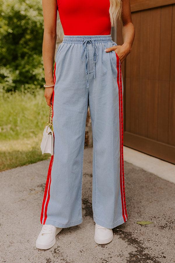 Impressions The Sofia Midrise Wide Leg Pants In Red