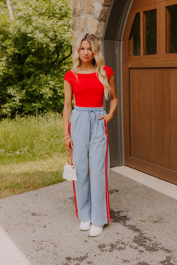 Impressions The Sofia Midrise Wide Leg Pants In Red